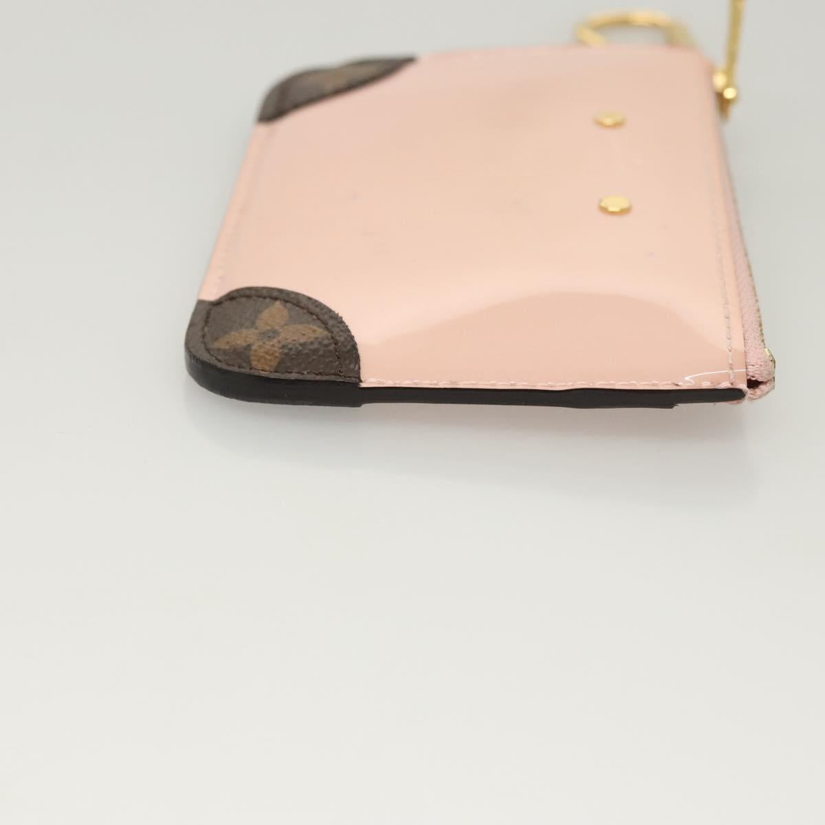 LOUIS VUITTON Vernis Porte Cartes Simple Rose Valerine M63855 LV Auth 126207