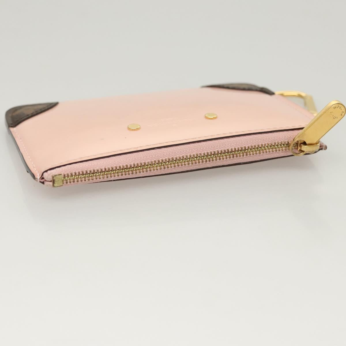 LOUIS VUITTON Vernis Porte Cartes Simple Rose Valerine M63855 LV Auth 126207