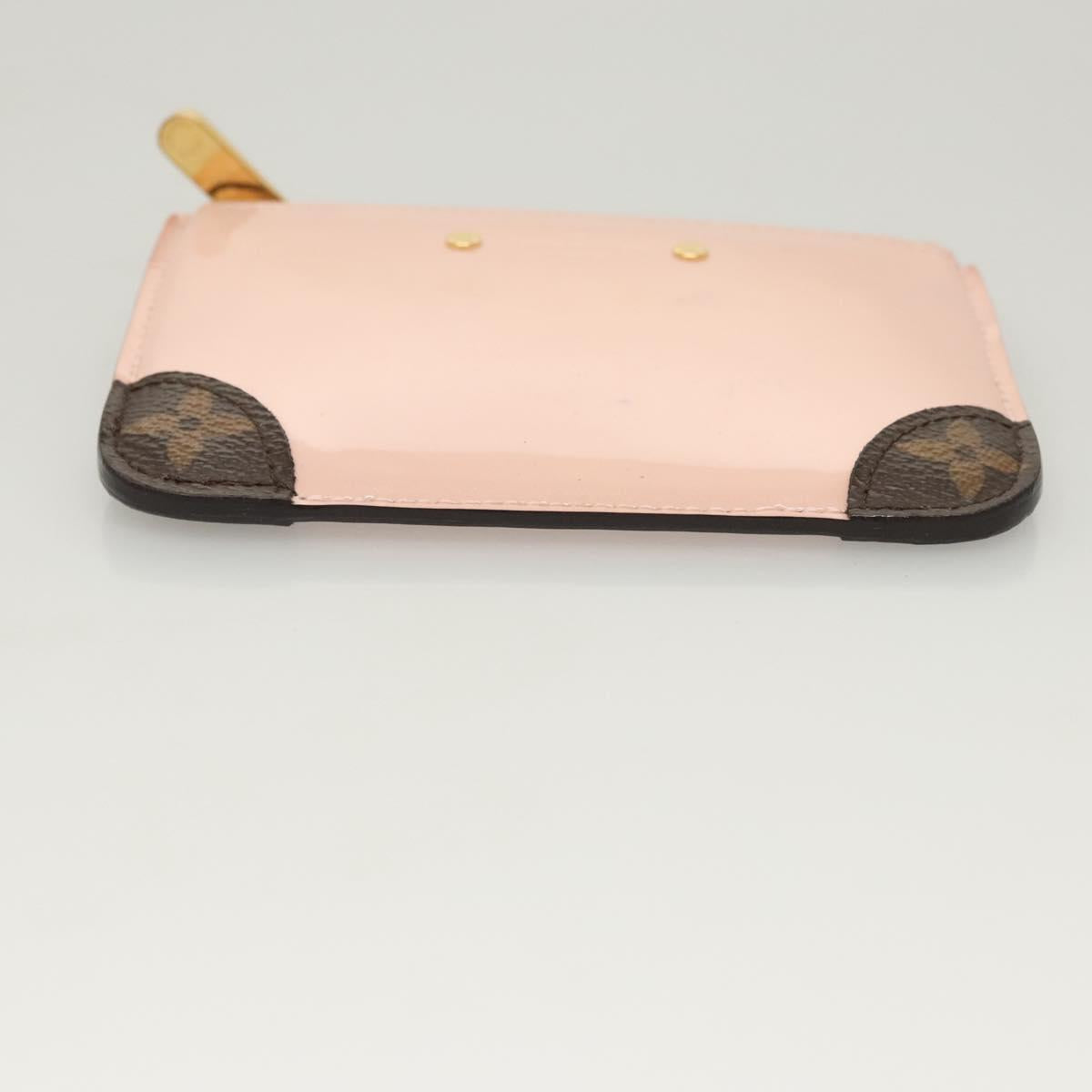 LOUIS VUITTON Vernis Porte Cartes Simple Rose Valerine M63855 LV Auth 126207
