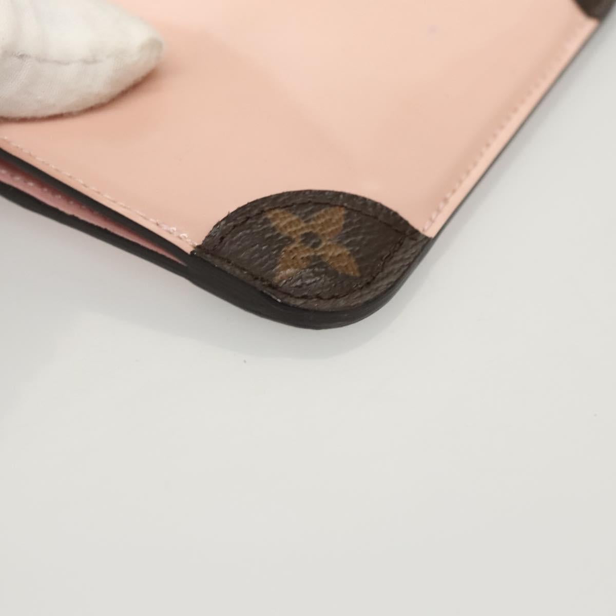 LOUIS VUITTON Vernis Porte Cartes Simple Rose Valerine M63855 LV Auth 126207