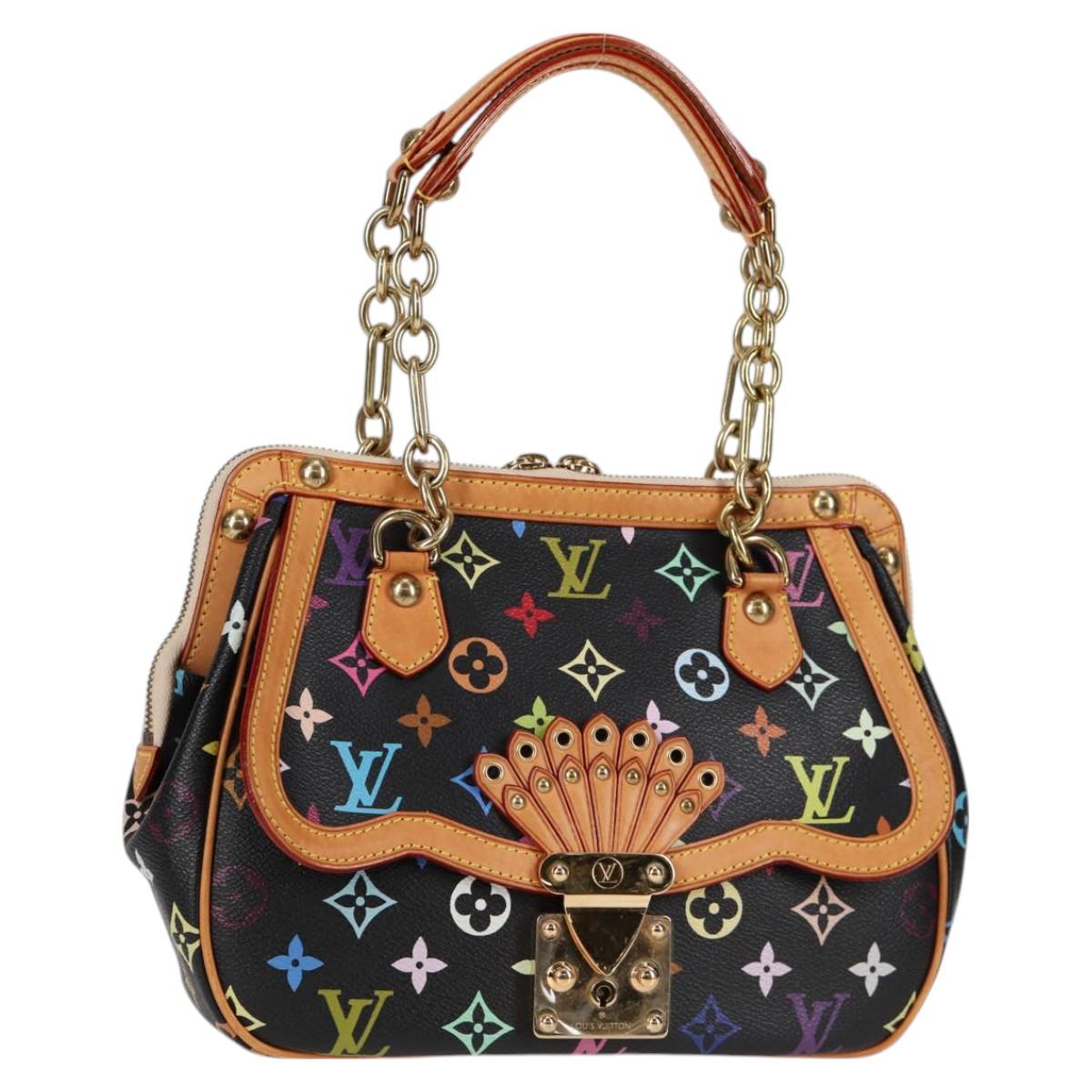 LOUIS VUITTON Monogram Multicolor Gracie MM Hand Bag Black M92591 Auth 126225SV