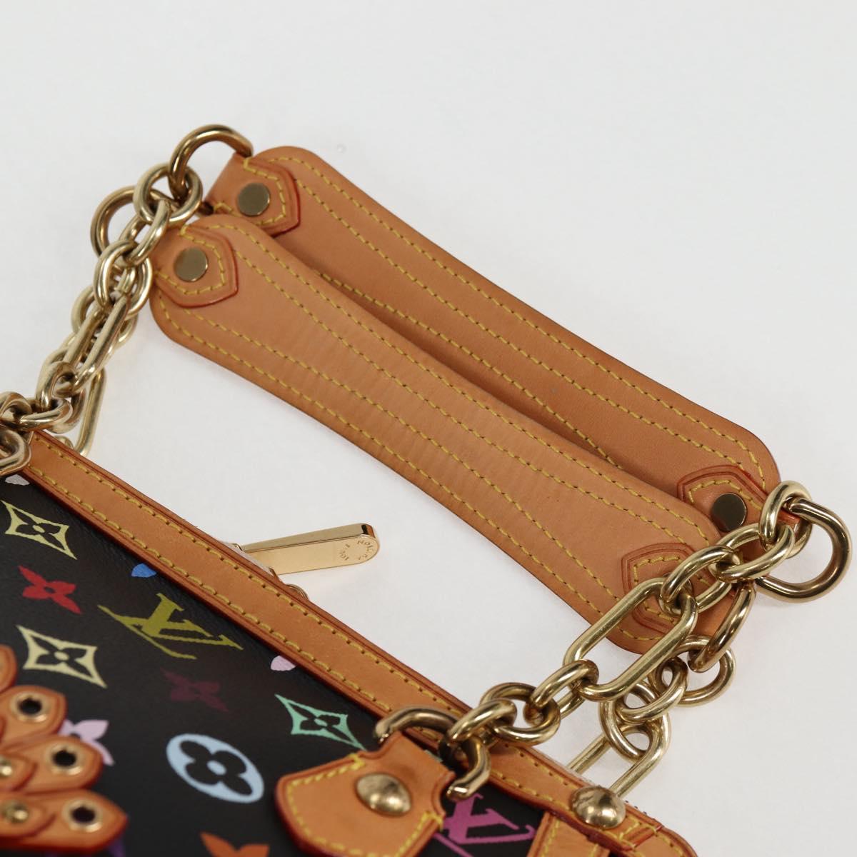 LOUIS VUITTON Monogram Multicolor Gracie MM Hand Bag Black M92591 Auth 126225SV