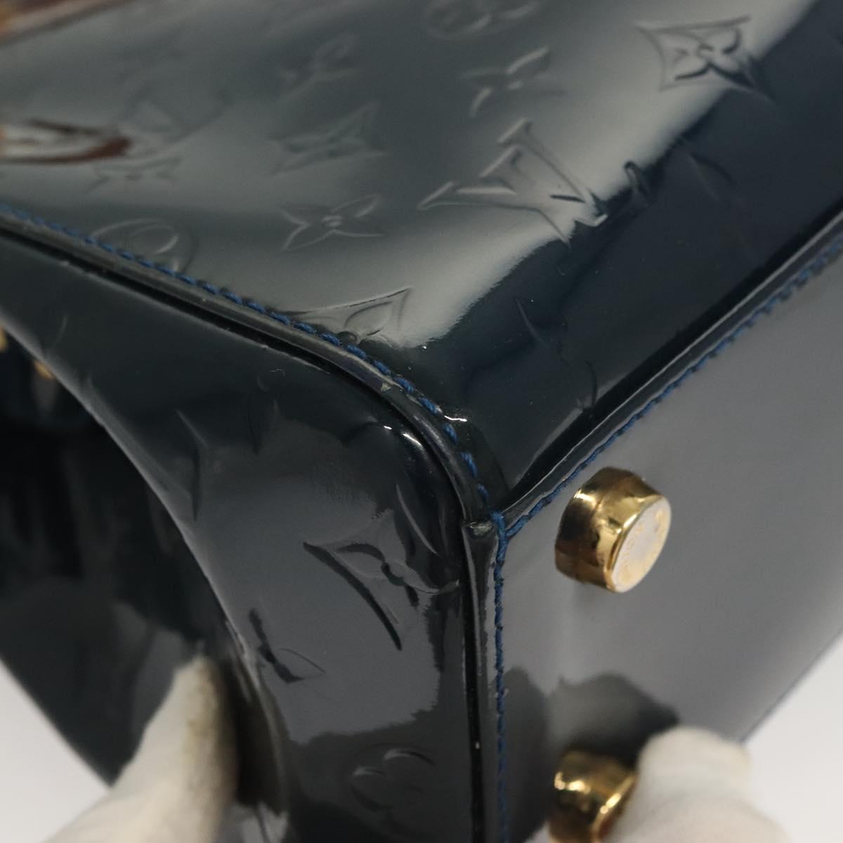 LOUIS VUITTON Vernis Blair MM Hand Bag 2way Grand blue M90054 LV Auth 126234