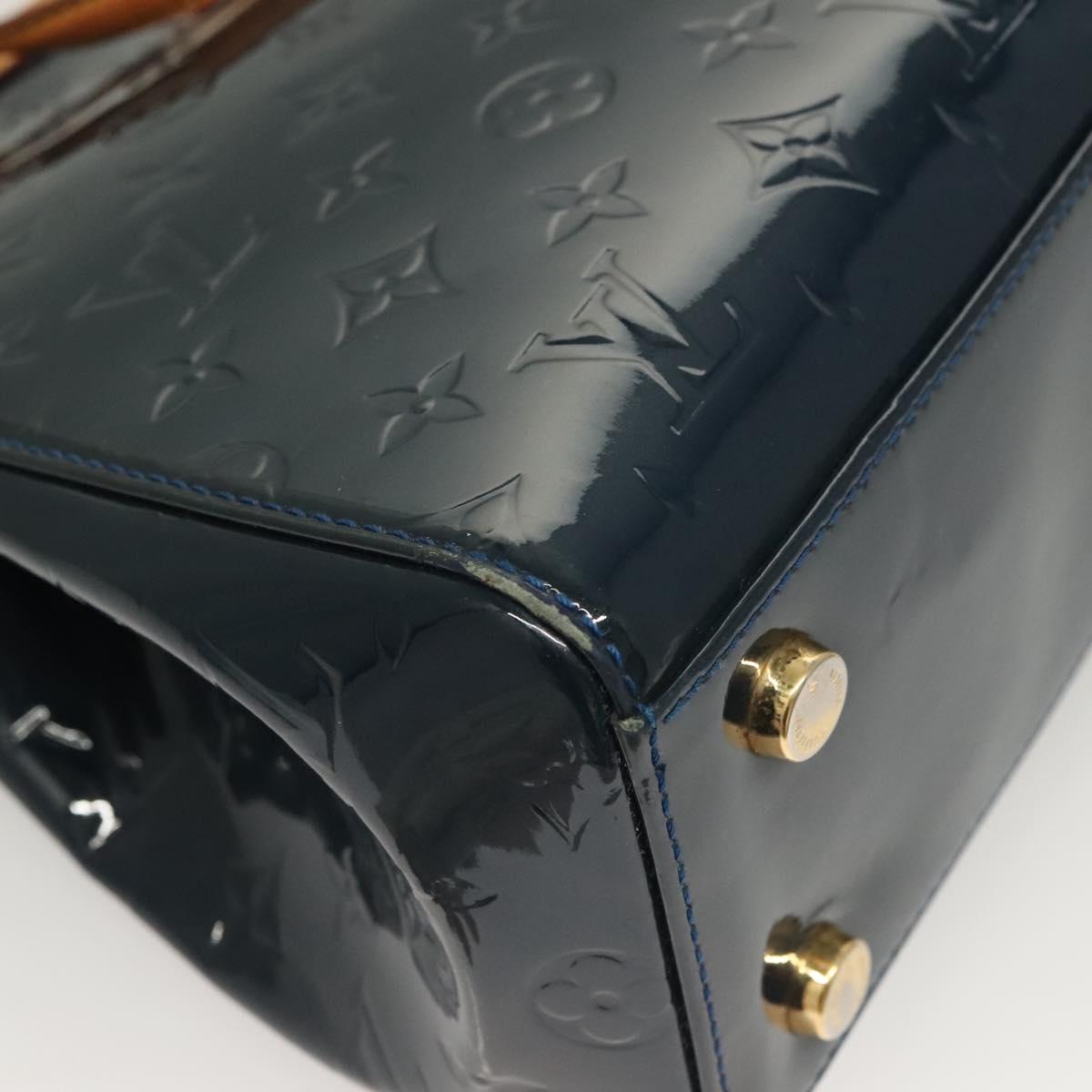 LOUIS VUITTON Vernis Blair MM Hand Bag 2way Grand blue M90054 LV Auth 126234
