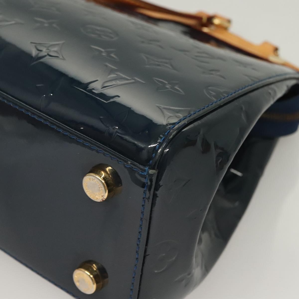 LOUIS VUITTON Vernis Blair MM Hand Bag 2way Grand blue M90054 LV Auth 126234