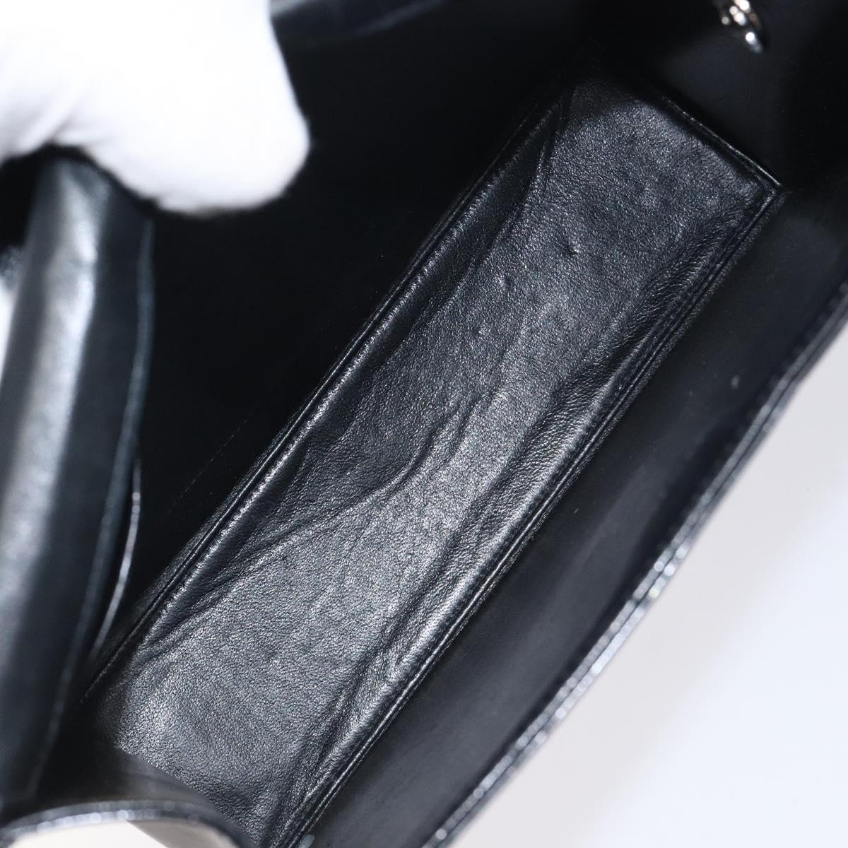 CHANEL COCO Mark Chain Hand Bag Patent leather Black Silver CC Auth 126242