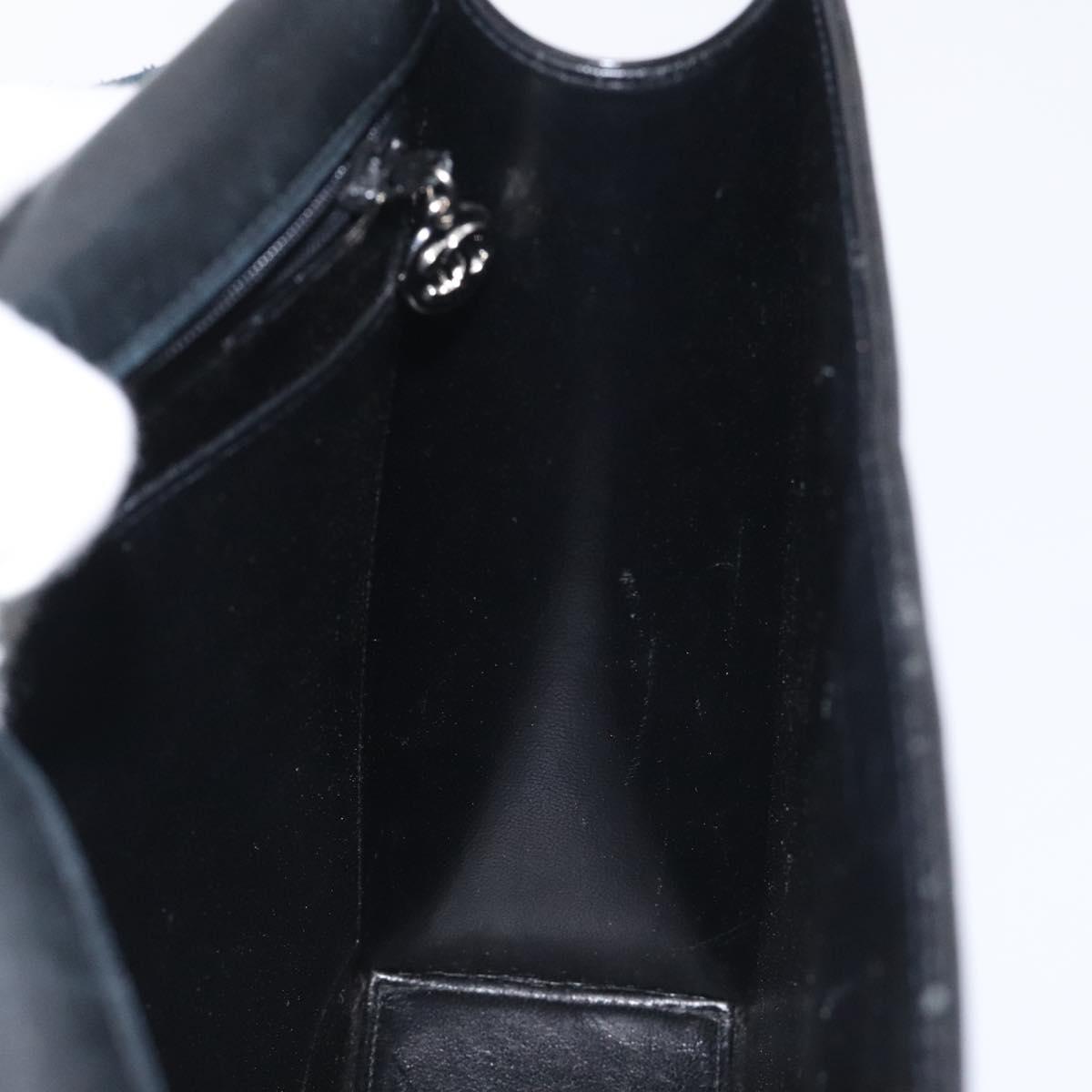 CHANEL COCO Mark Chain Hand Bag Patent leather Black Silver CC Auth 126242