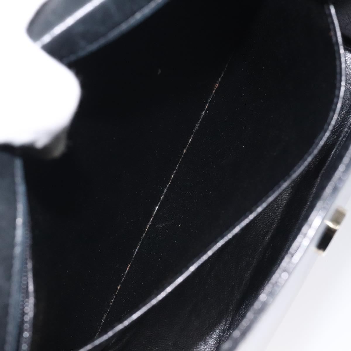 CHANEL COCO Mark Chain Hand Bag Patent leather Black Silver CC Auth 126242