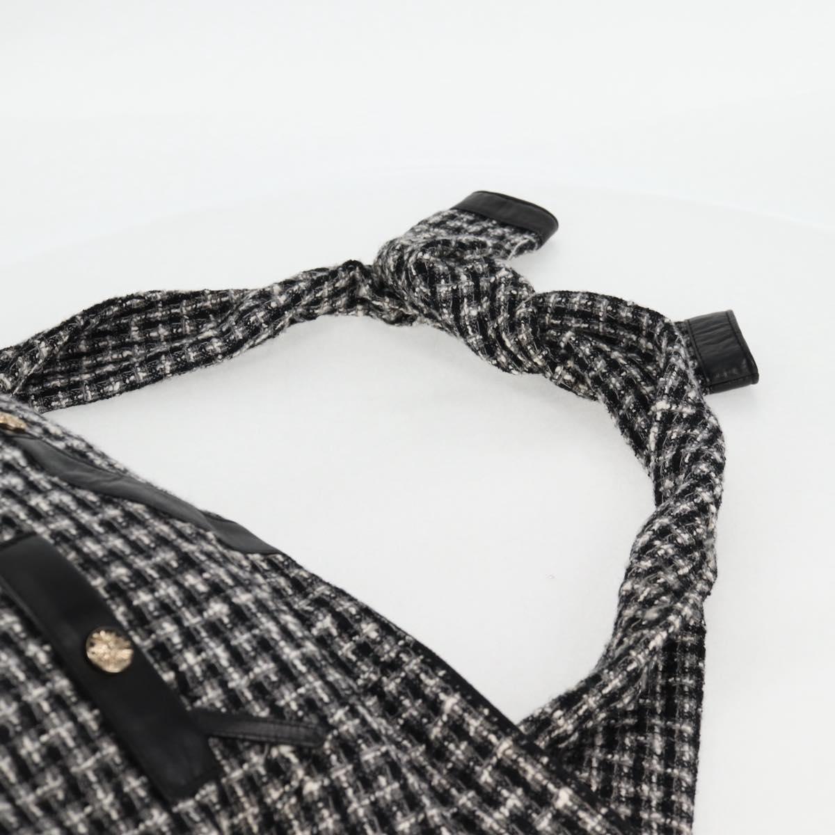 CHANEL Girl Chanel Jacket Shoulder Bag tweed Black White CC Auth 126244SAV