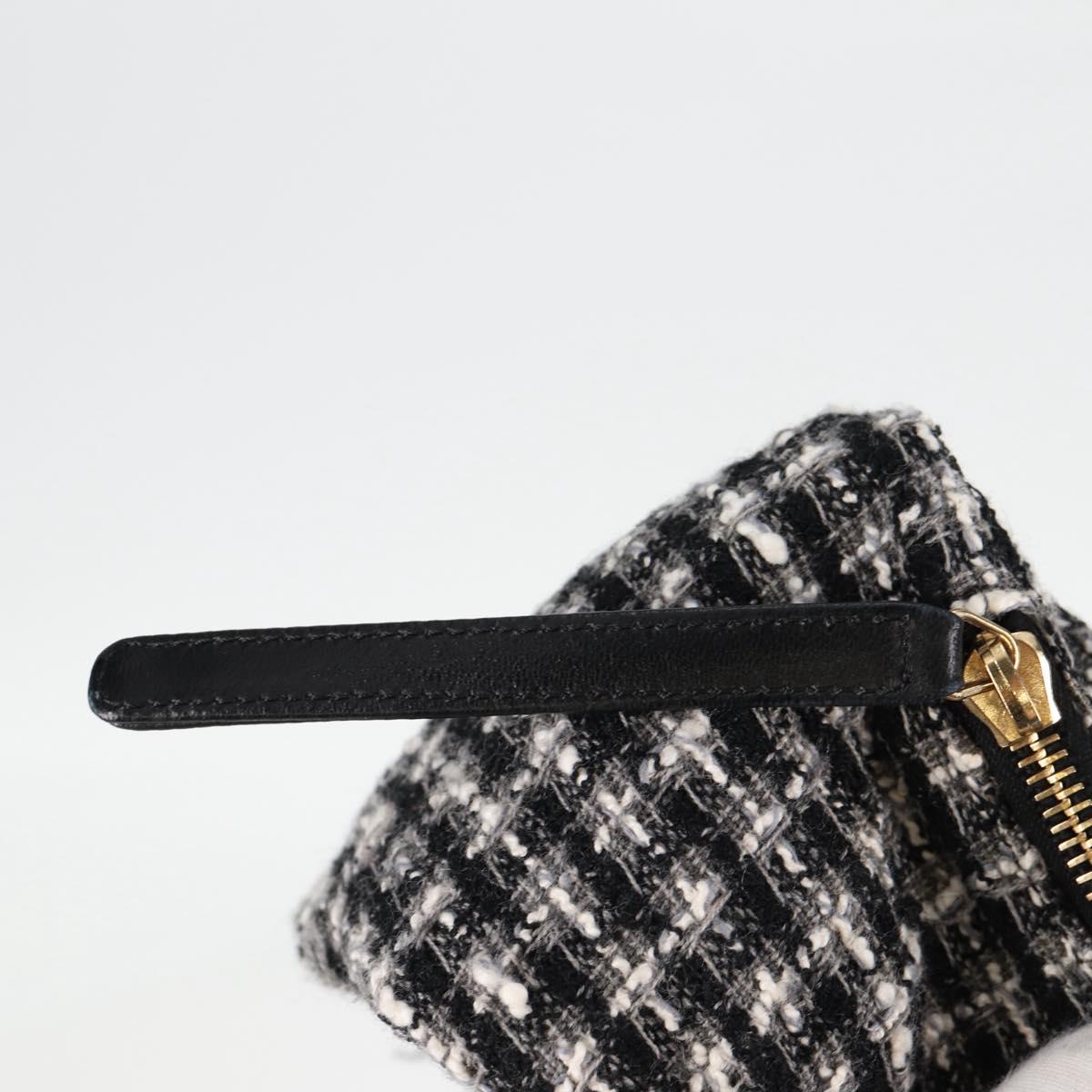 CHANEL Girl Chanel Jacket Shoulder Bag tweed Black White CC Auth 126244V