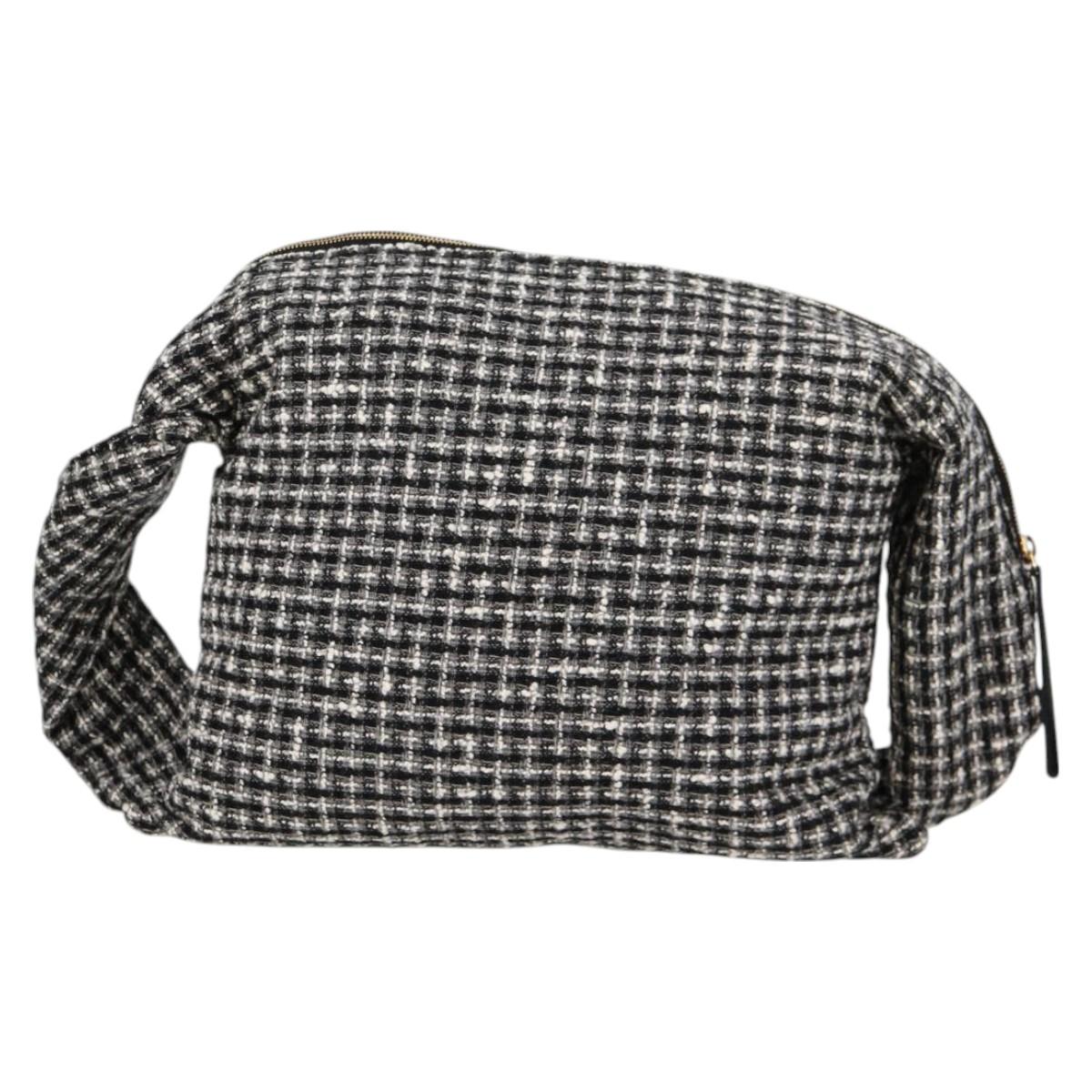 CHANEL Girl Chanel Jacket Shoulder Bag tweed Black White CC Auth 126244SAV
