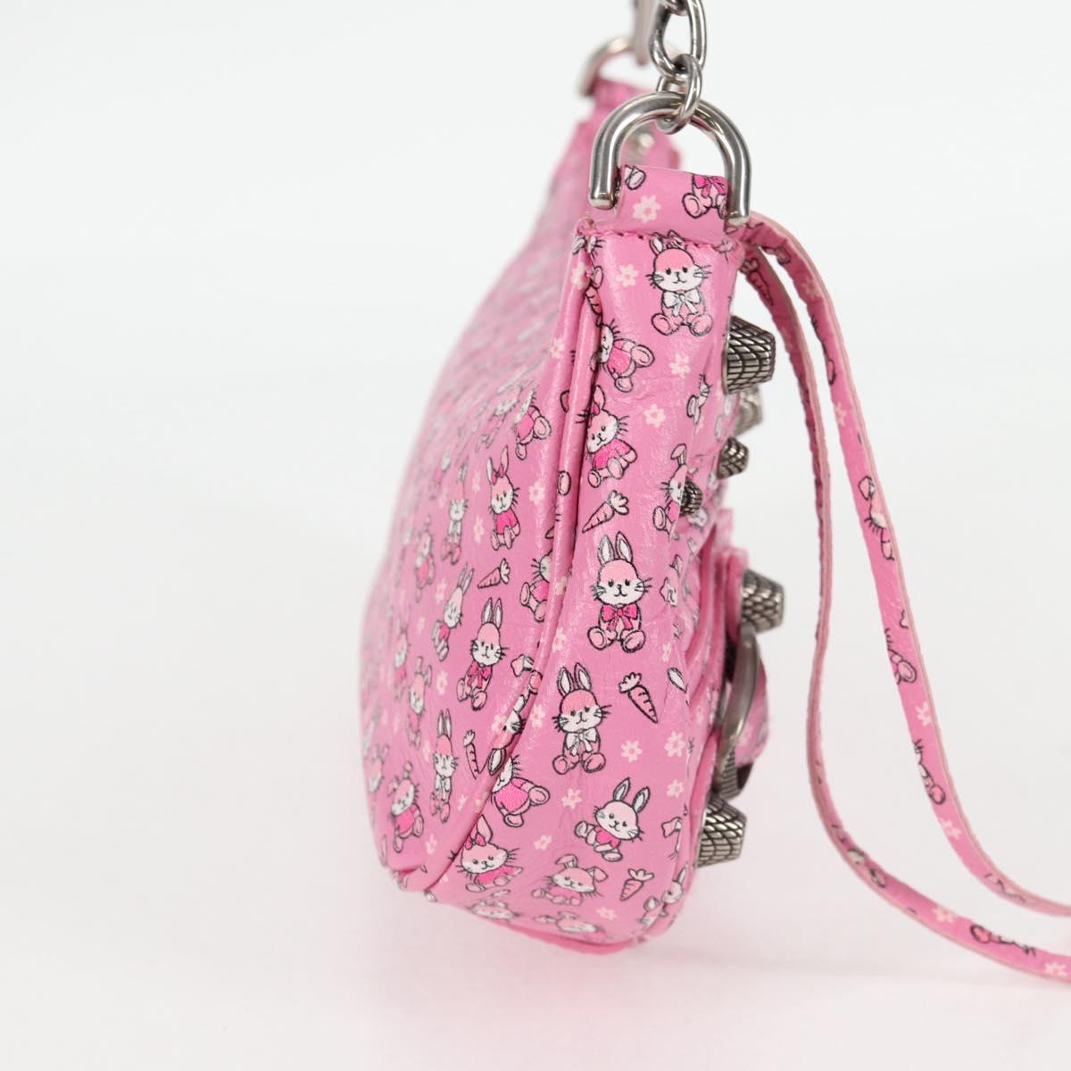 BALENCIAGA luka Goal Hand Bag Leather 2way Pink Silver 695814 Auth 126245M