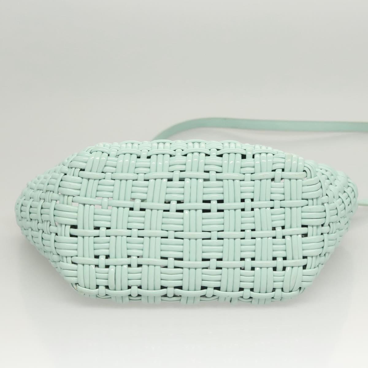 BALENCIAGA Hand Bag Vinyl 2way Green Silver Auth 126258