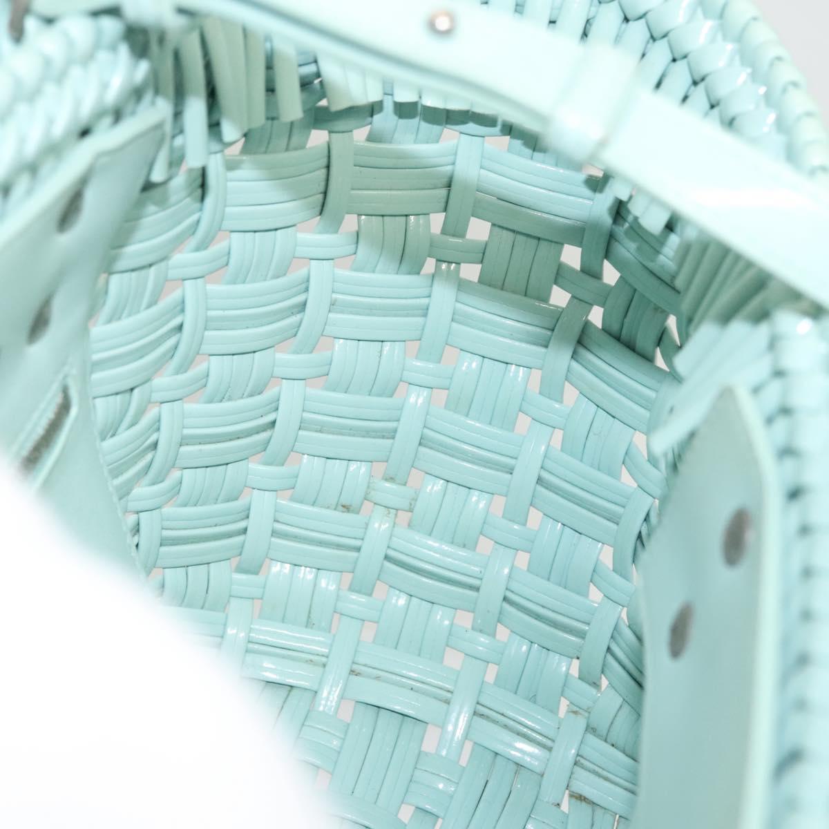 BALENCIAGA Hand Bag Vinyl 2way Green Silver Auth 126258