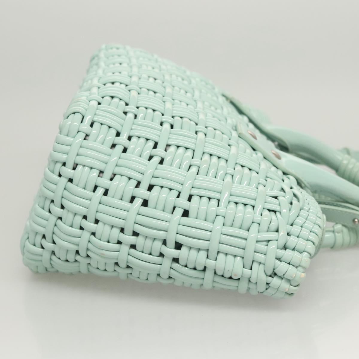 BALENCIAGA Hand Bag Vinyl 2way Green Silver Auth 126258