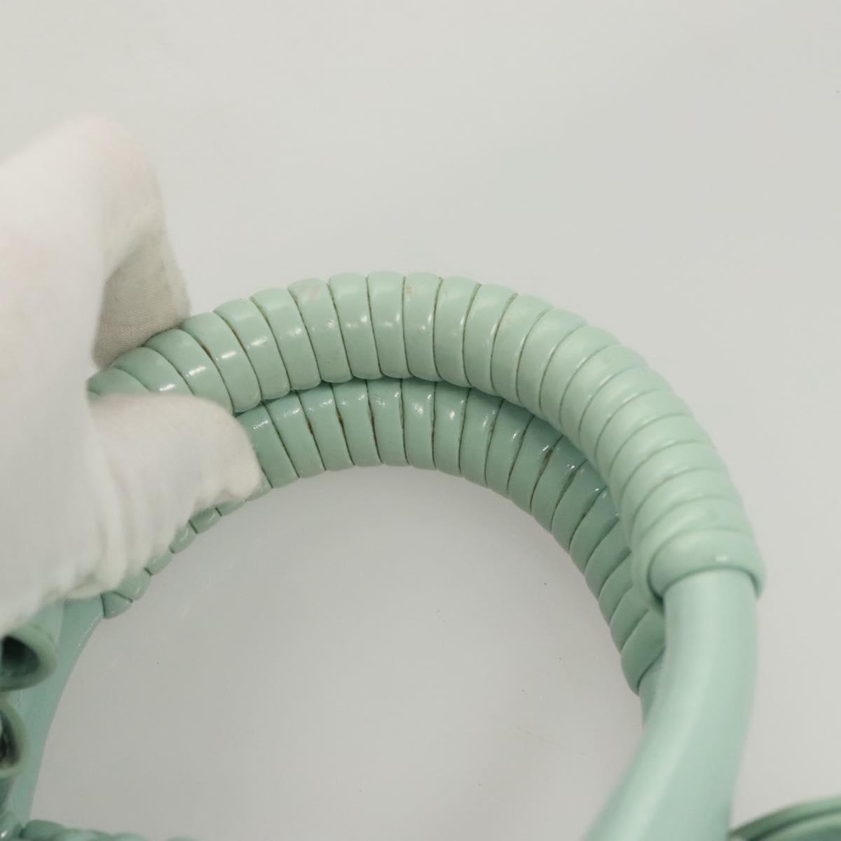 BALENCIAGA Hand Bag Vinyl 2way Green Silver Auth 126258