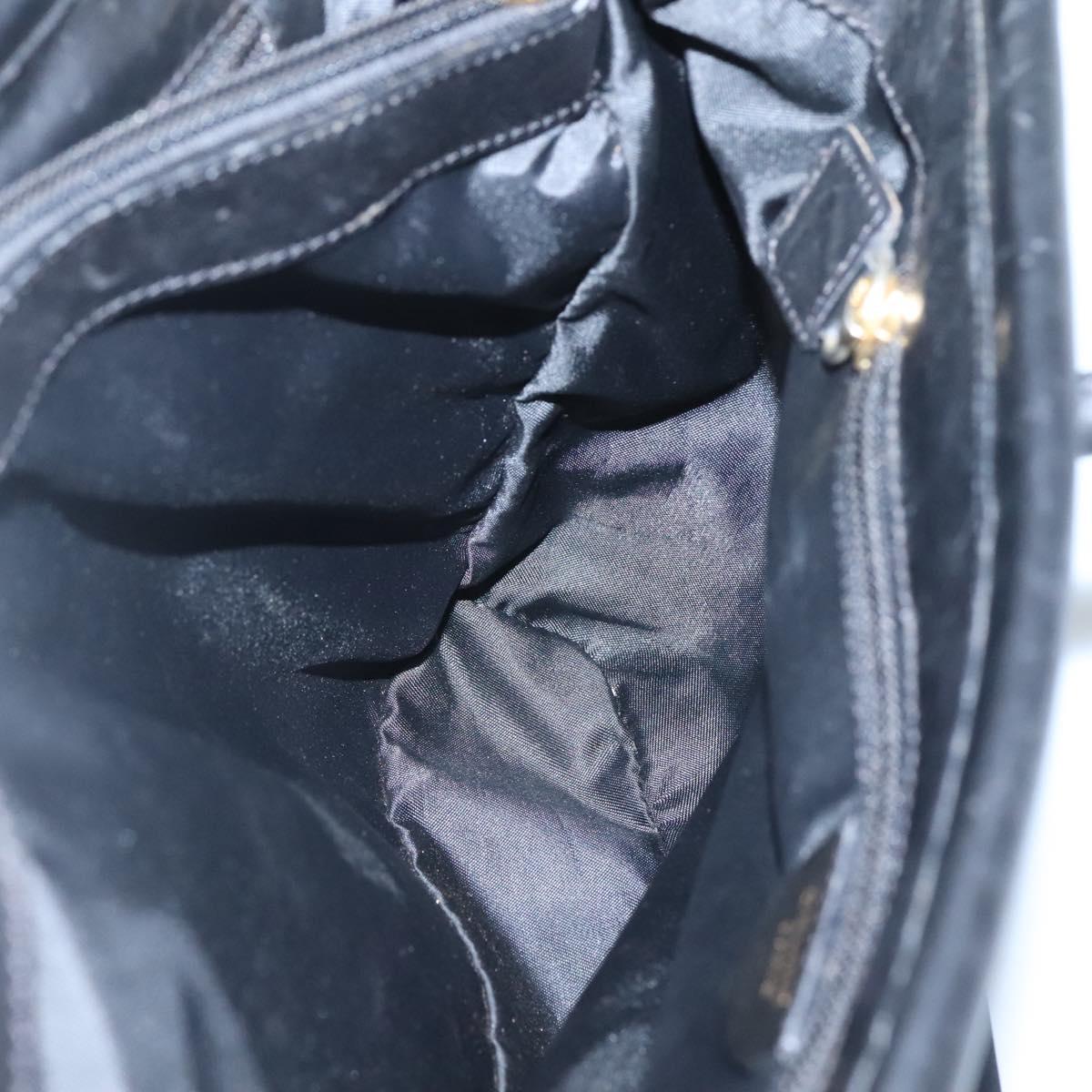 CELINE Tote Bag Nylon Black Gold Auth 126261