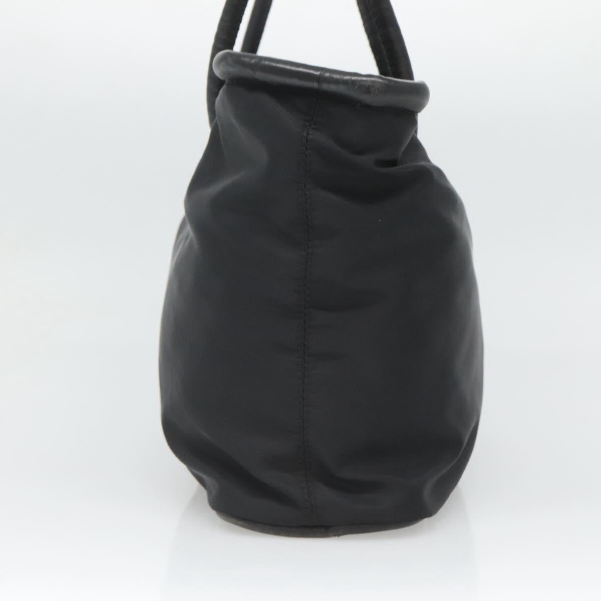 CELINE Tote Bag Nylon Black Gold Auth 126261