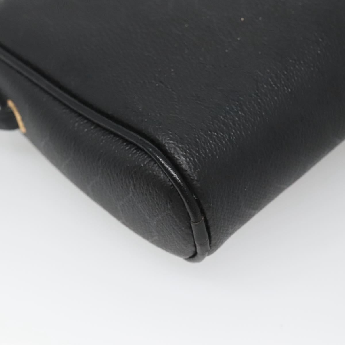 Christian Dior Honeycomb Canvas Shoulder Bag PVC Black Gold Auth 126268