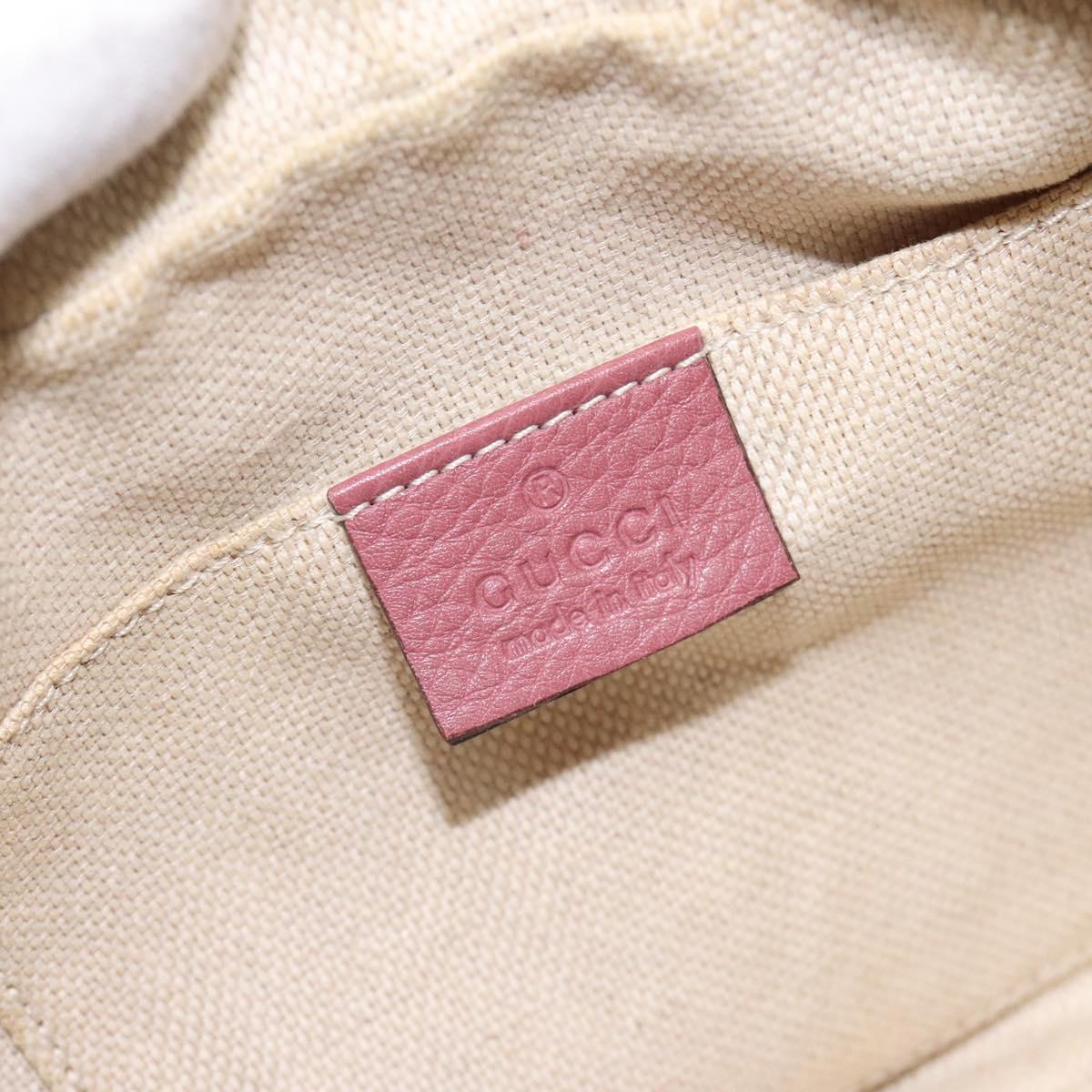 GUCCI Shoulder Bag Leather Pink Gold 308364 Auth 126289