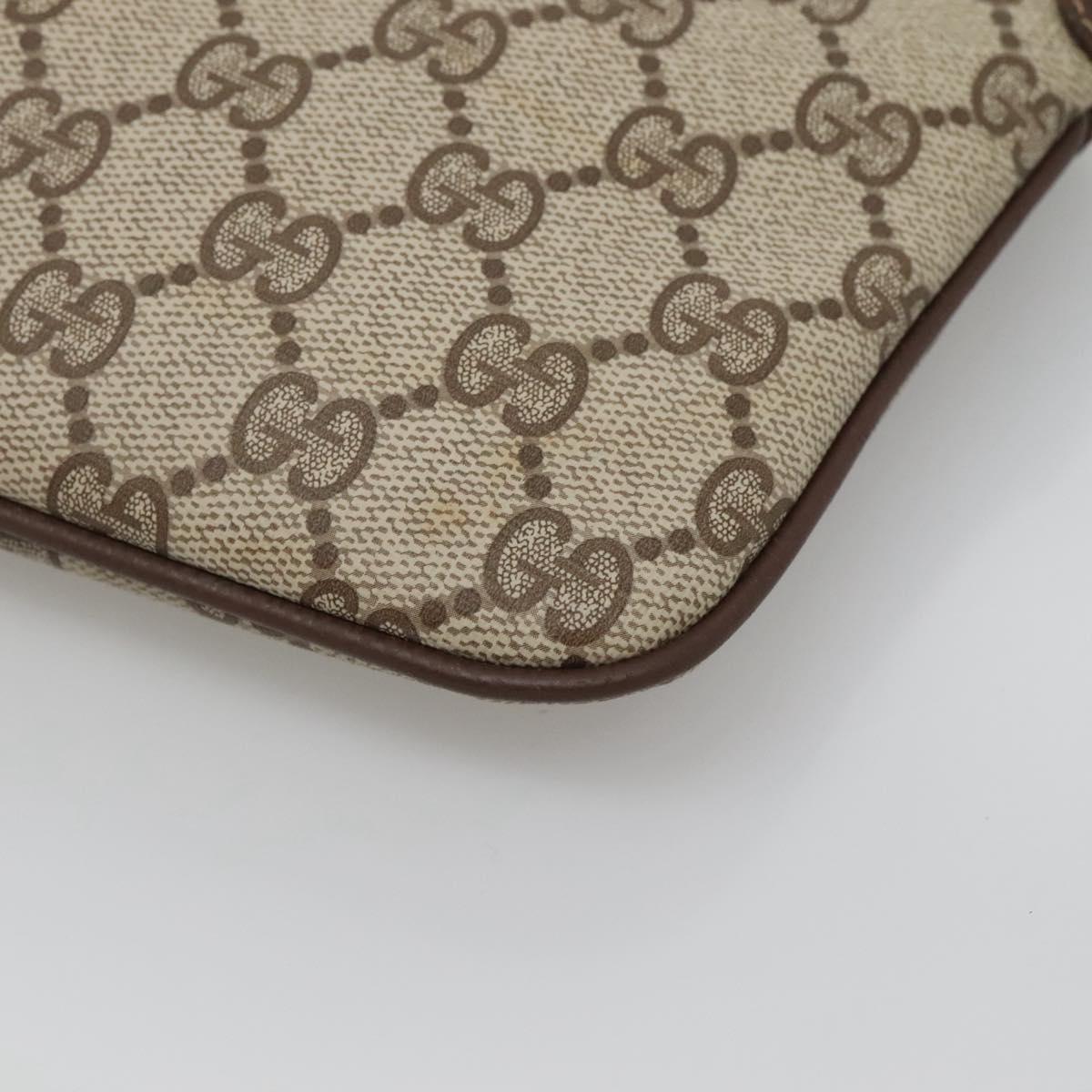 GUCCI GG Supreme Web Sherry Line Bag PVC Beige Gold 904 02 047 Auth 126294
