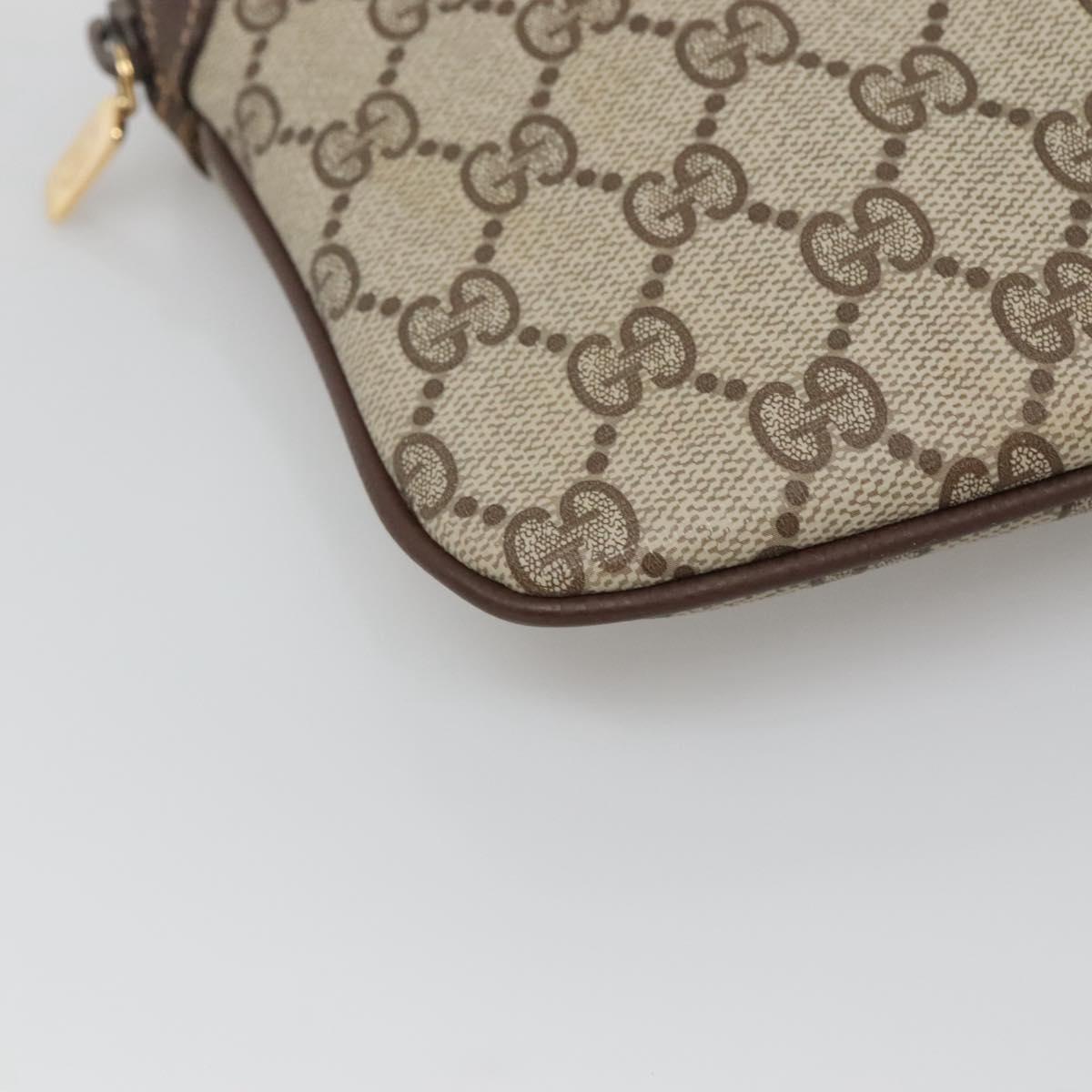 GUCCI GG Supreme Web Sherry Line Bag PVC Beige Gold 904 02 047 Auth 126294