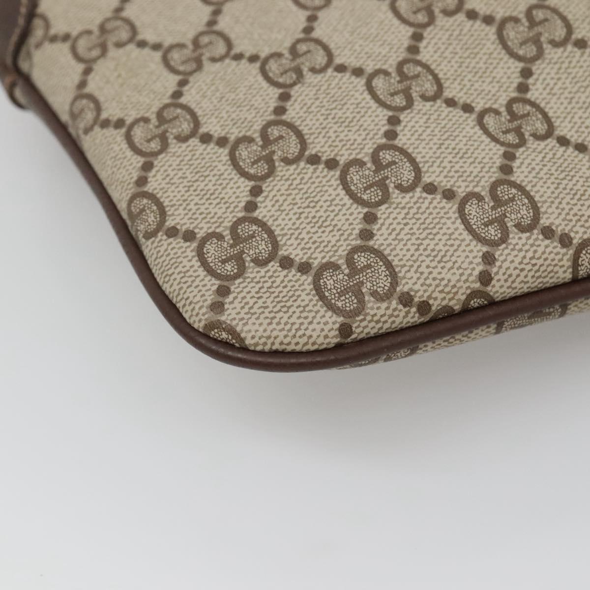 GUCCI GG Supreme Web Sherry Line Bag PVC Beige Gold 904 02 047 Auth 126294