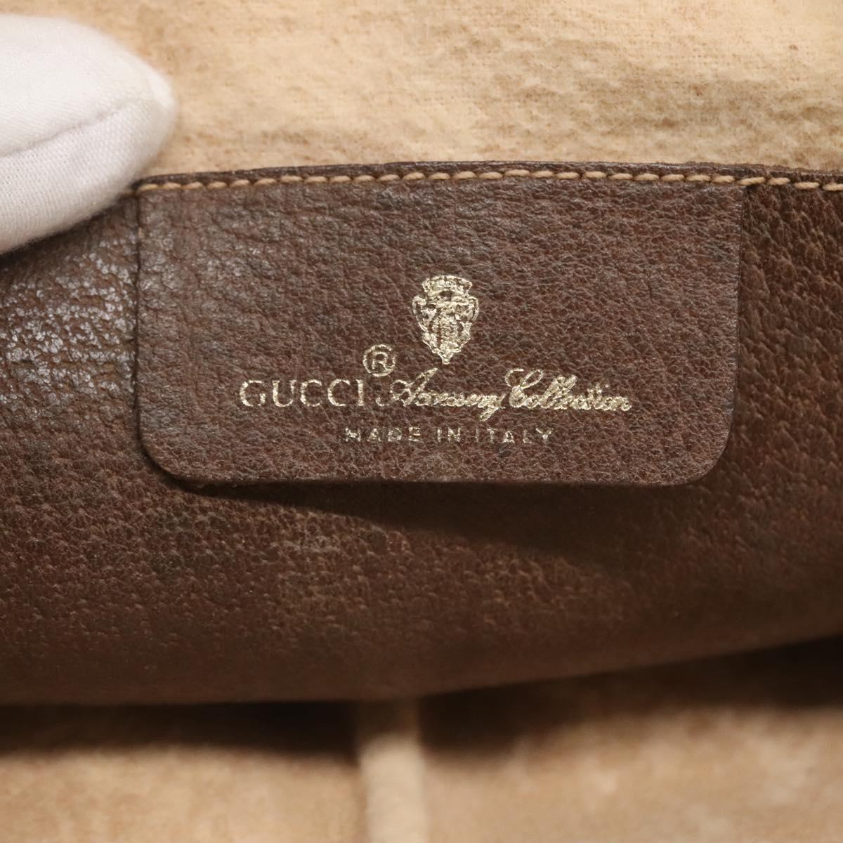 GUCCI GG Supreme Web Sherry Line Bag PVC Beige Gold 904 02 047 Auth 126294