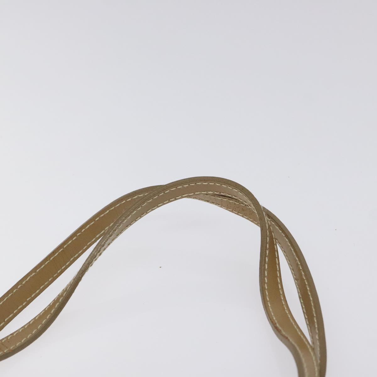 PRADA Tote Bag Nylon Beige Silver Auth 126300