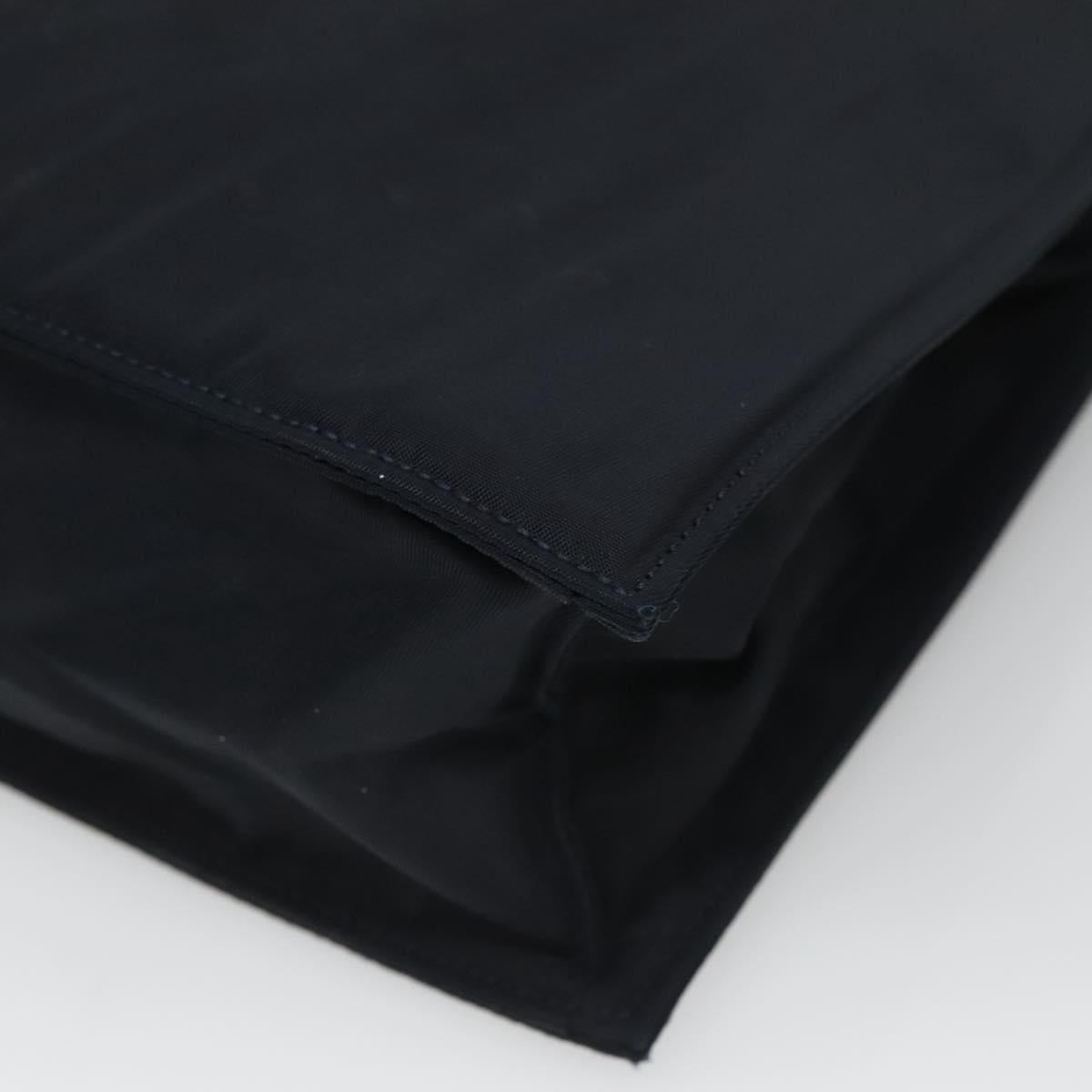 PRADA Hand Bag Nylon Navy Gold Auth 126301