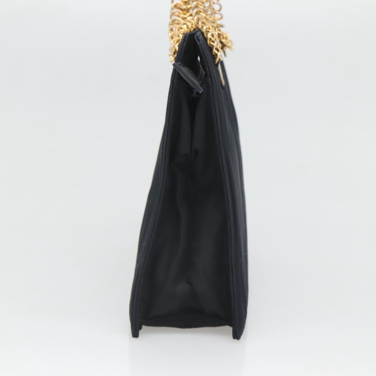 PRADA Hand Bag Nylon Navy Gold Auth 126301