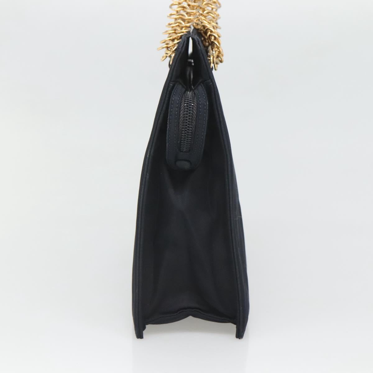 PRADA Hand Bag Nylon Navy Gold Auth 126301
