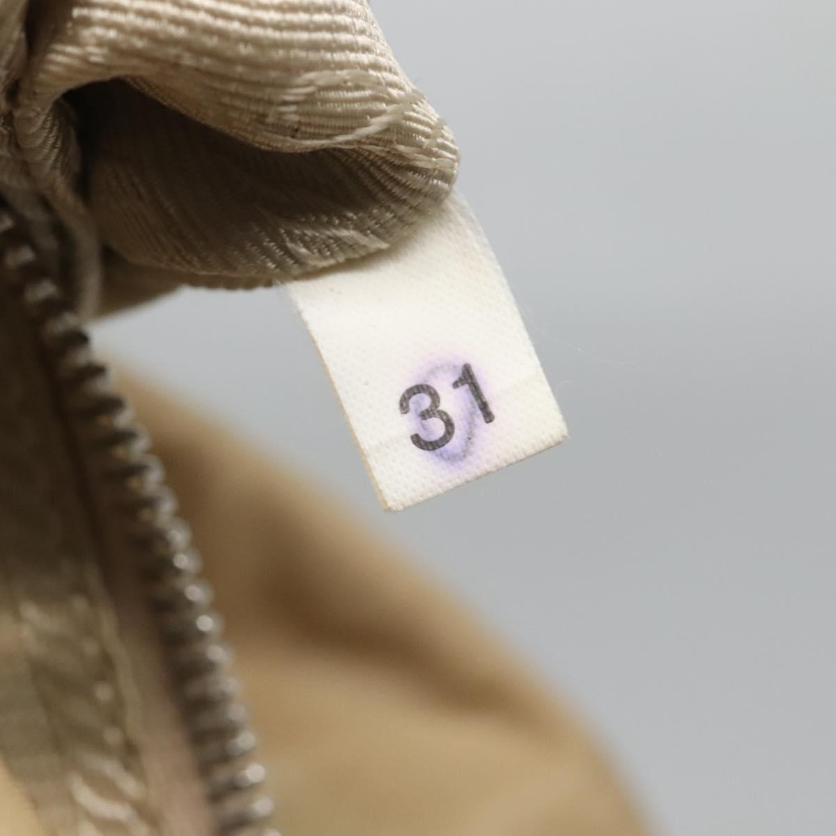 PRADA Hand Bag Nylon Beige Silver Auth 126335