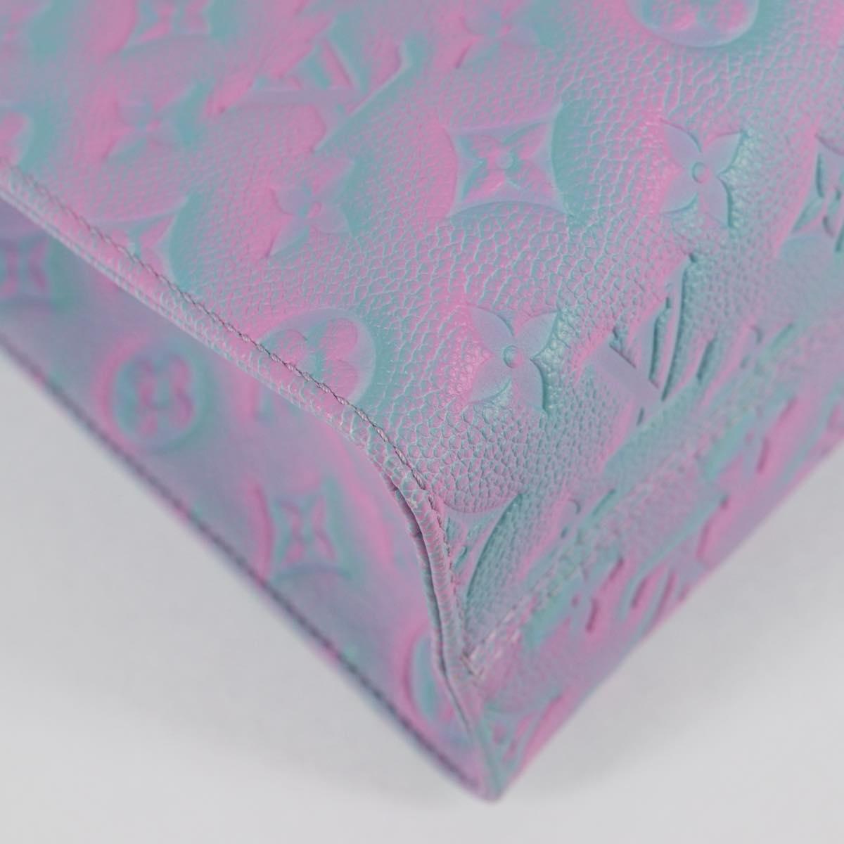 LOUIS VUITTON Monogram Empreinte On The Go PM Bag 2way Blue M46067 Auth 126345SM