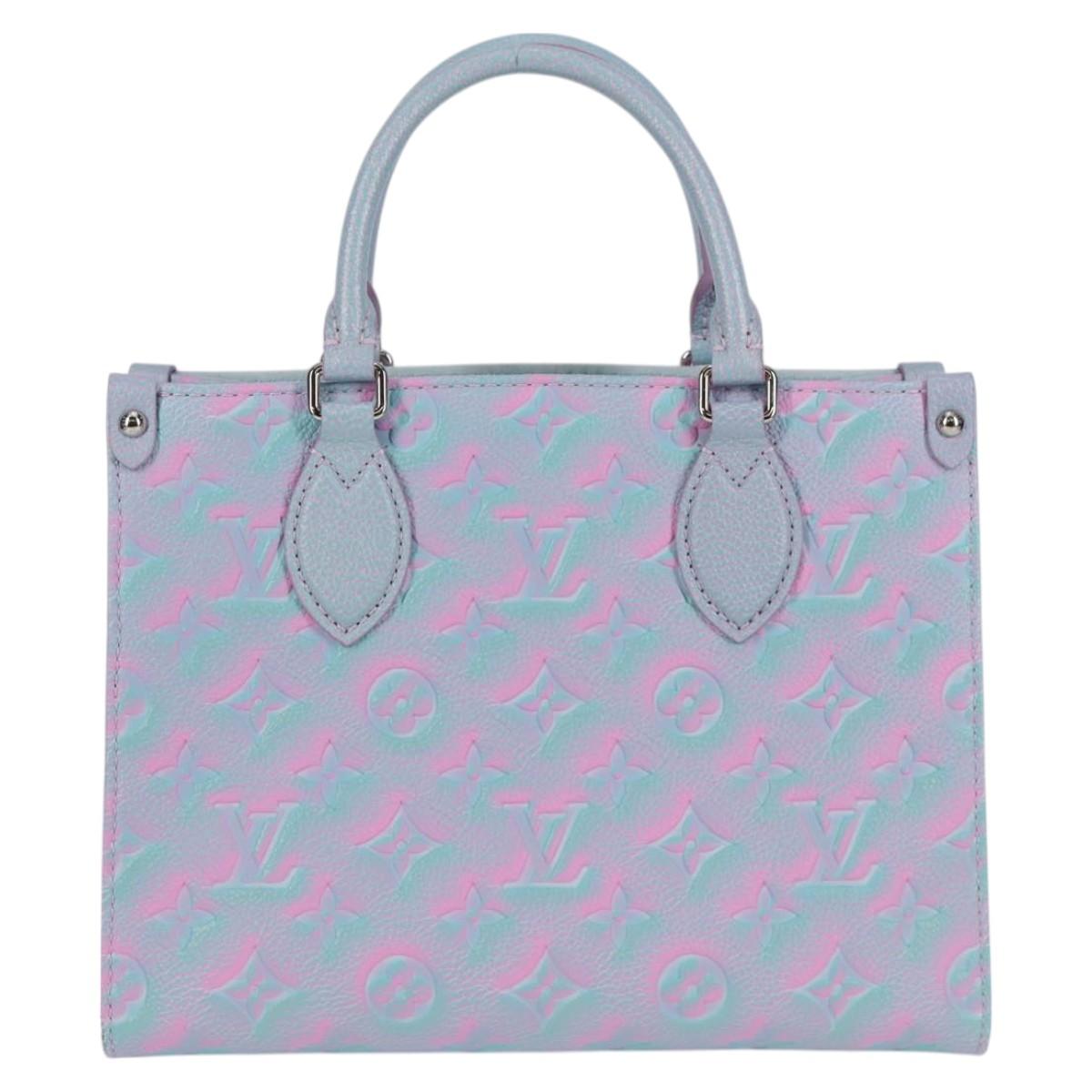 LOUIS VUITTON Monogram Empreinte On The Go PM Bag 2way Blue M46067 Auth 126345SM