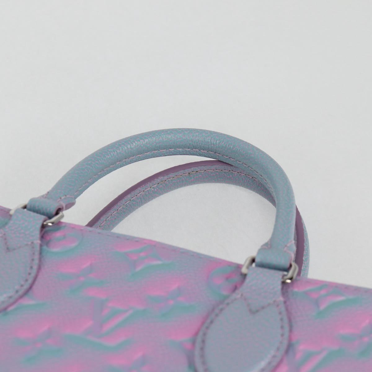 LOUIS VUITTON Monogram Empreinte On The Go PM Bag 2way Blue M46067 Auth 126345SM