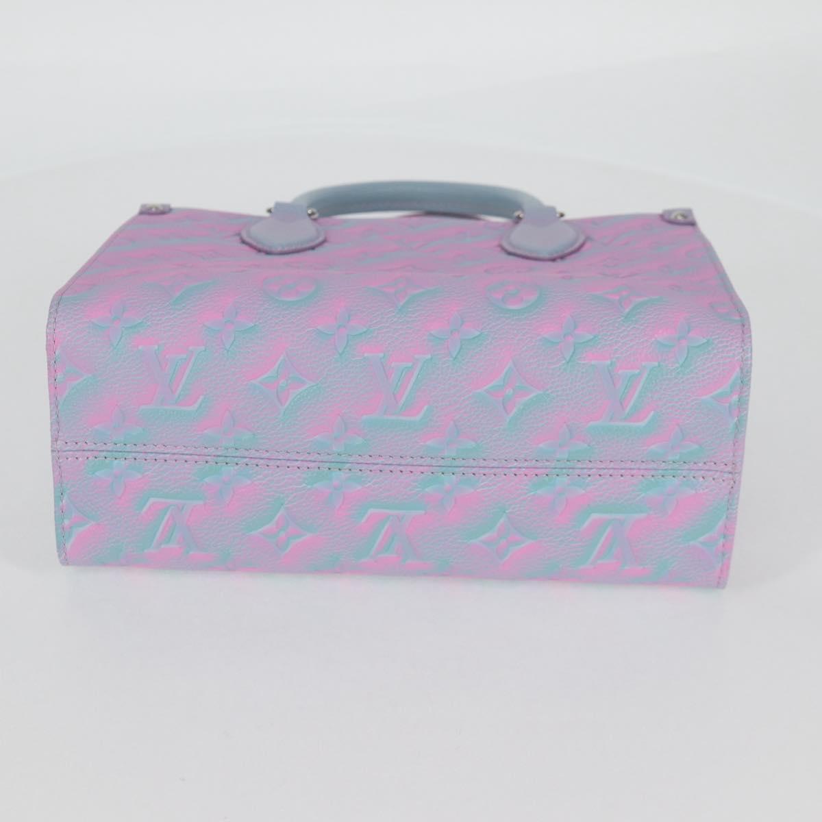 LOUIS VUITTON Monogram Empreinte On The Go PM Bag 2way Blue M46067 Auth 126345SM