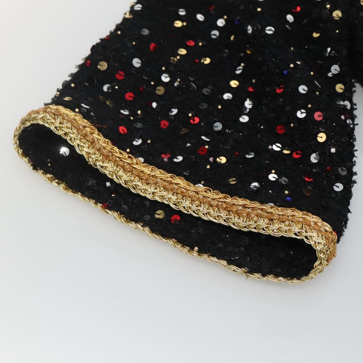 CHANEL One Piece Shirt Tweed Black CC Auth 126348M