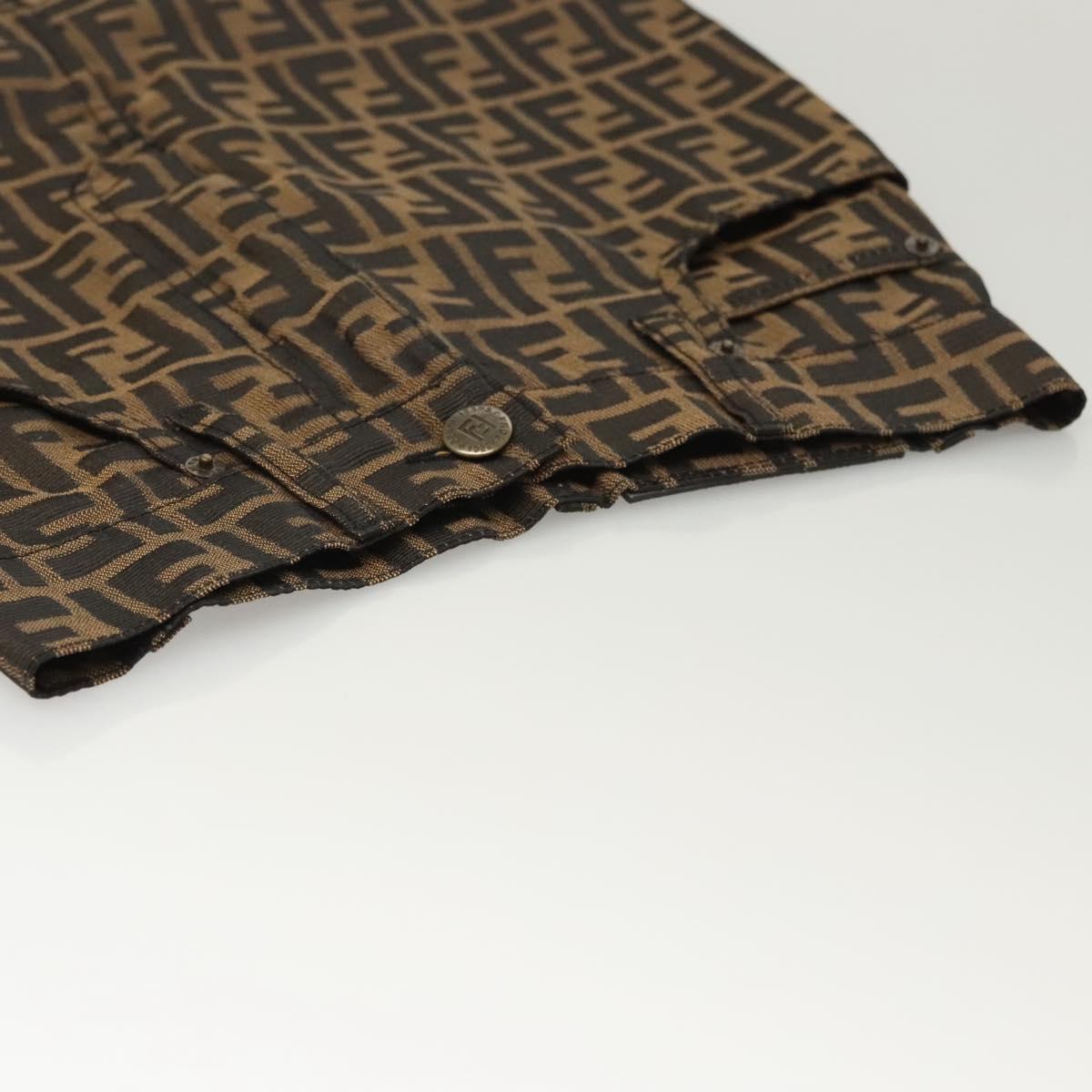 FENDI Zucca Canvas Skirt Black Brown Auth 126349V