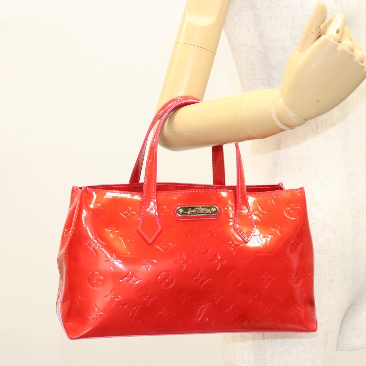 LOUIS VUITTON Monogram Vernis Wilshire PM Hand Bag Rose Pop M93643 Auth 126362