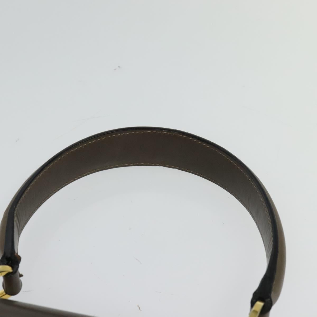 Salvatore Ferragamo Gancini Hand Bag Leather 2way Brown Gold Auth 126367