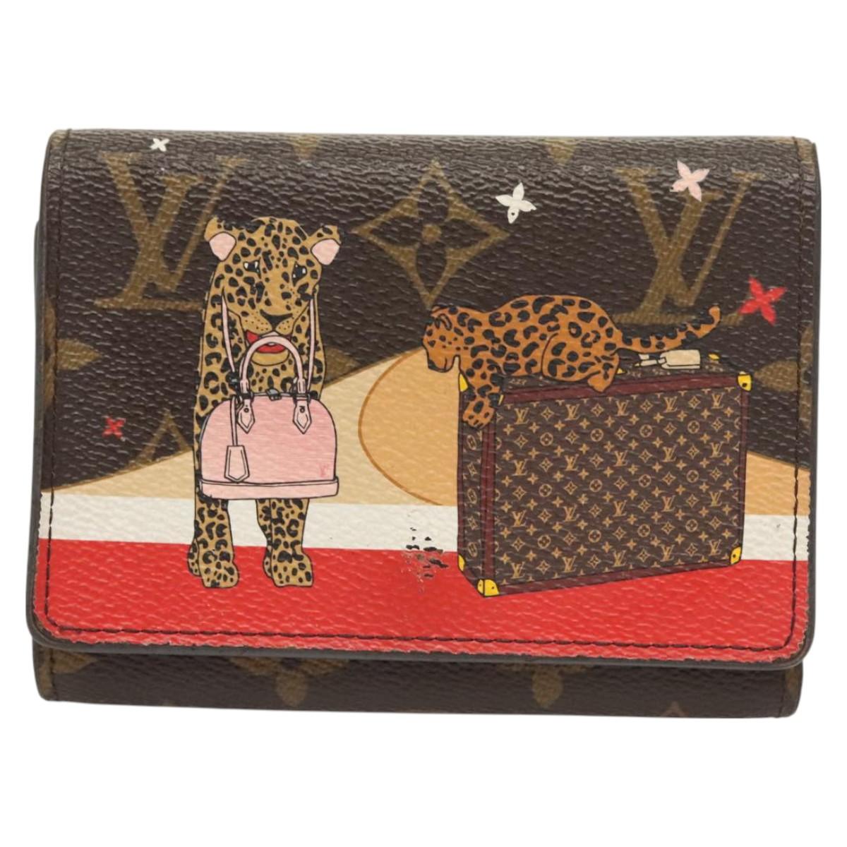 LOUIS VUITTON Animal Print Portefeuille Victorine Wallet M63326 LV Auth 126370