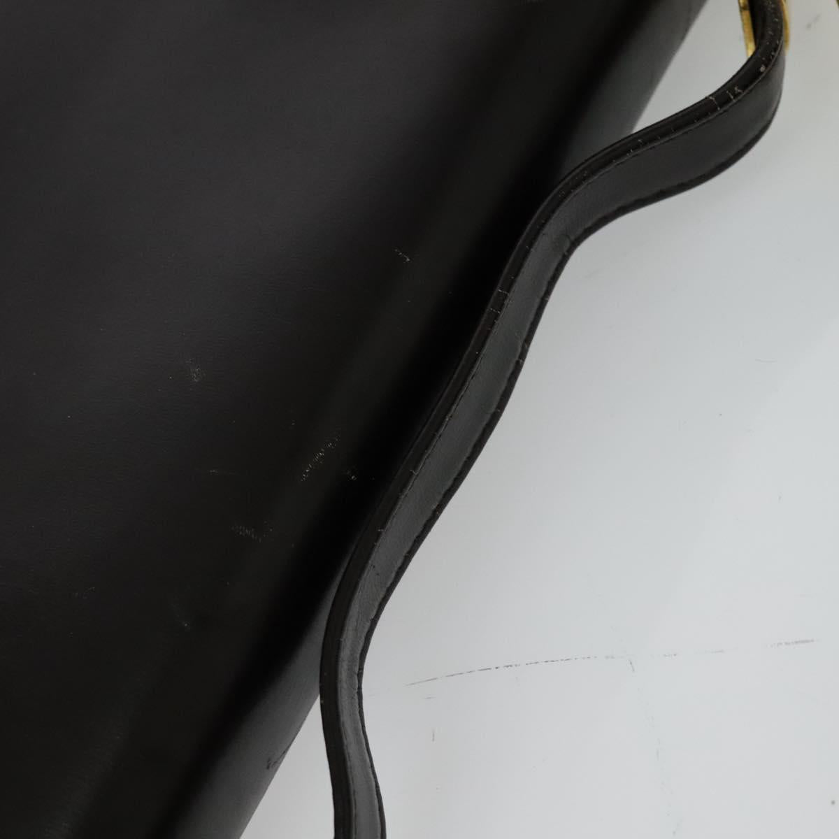 Christian Dior Shoulder Bag Leather Brown Gold Auth 126374