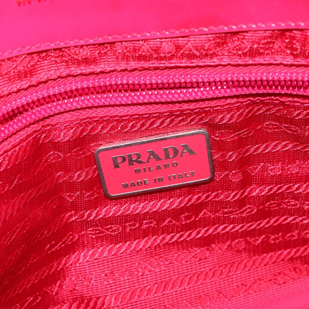 PRADA Shoulder Bag Enamel Pink Auth 126380
