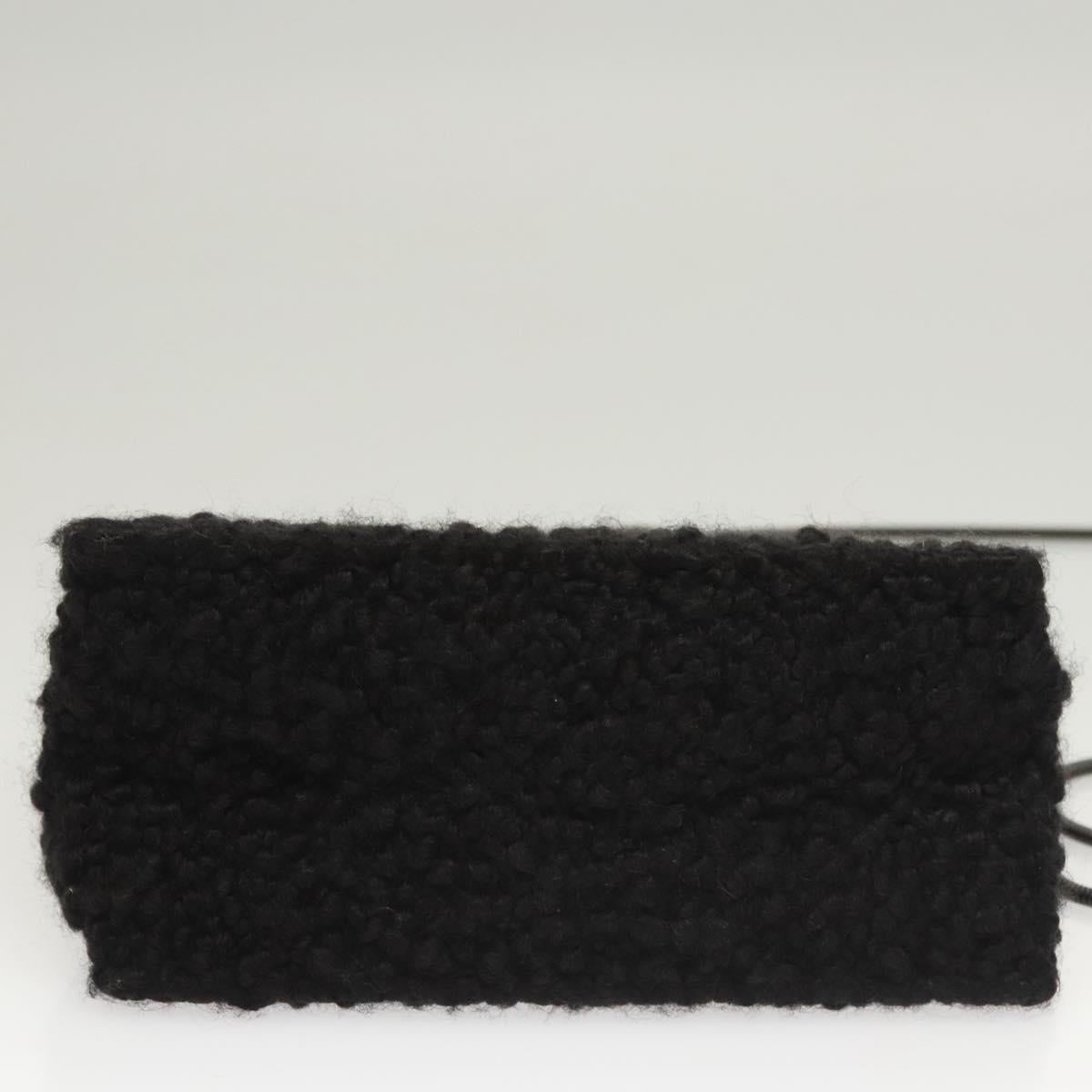 Salvatore Ferragamo Gancini Hand Bag Wool 2way Black Auth 126395