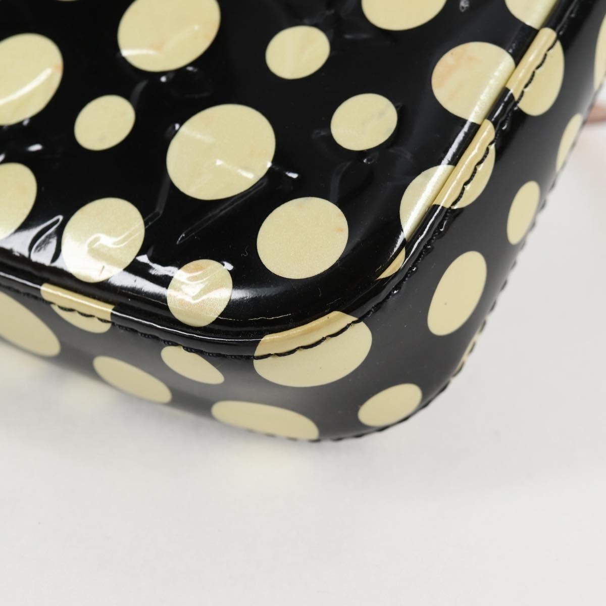 LOUIS VUITTON Vernis Yayoi Kusama Pochette Accessoires Black M91427 Auth 126419SAV