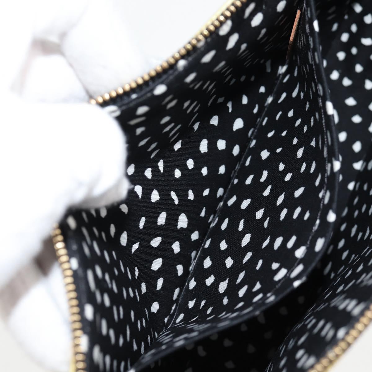LOUIS VUITTON Vernis Yayoi Kusama Pochette Accessoires Black M91427 Auth 126419SAV