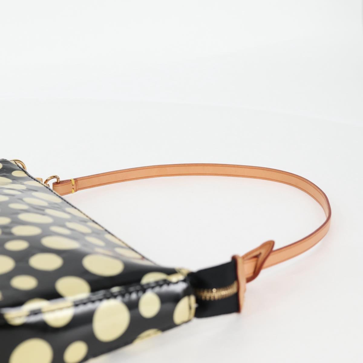 LOUIS VUITTON Vernis Yayoi Kusama Pochette Accessoires Black M91427 Auth 126419SAV