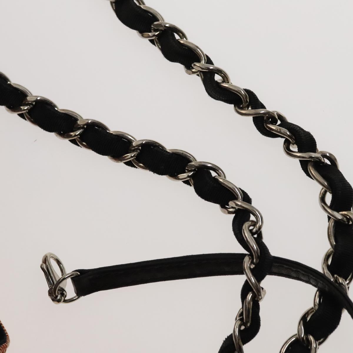 CHANEL Coco Cabas GM Tote Bag Canvas Gray Silver CC Auth 126427