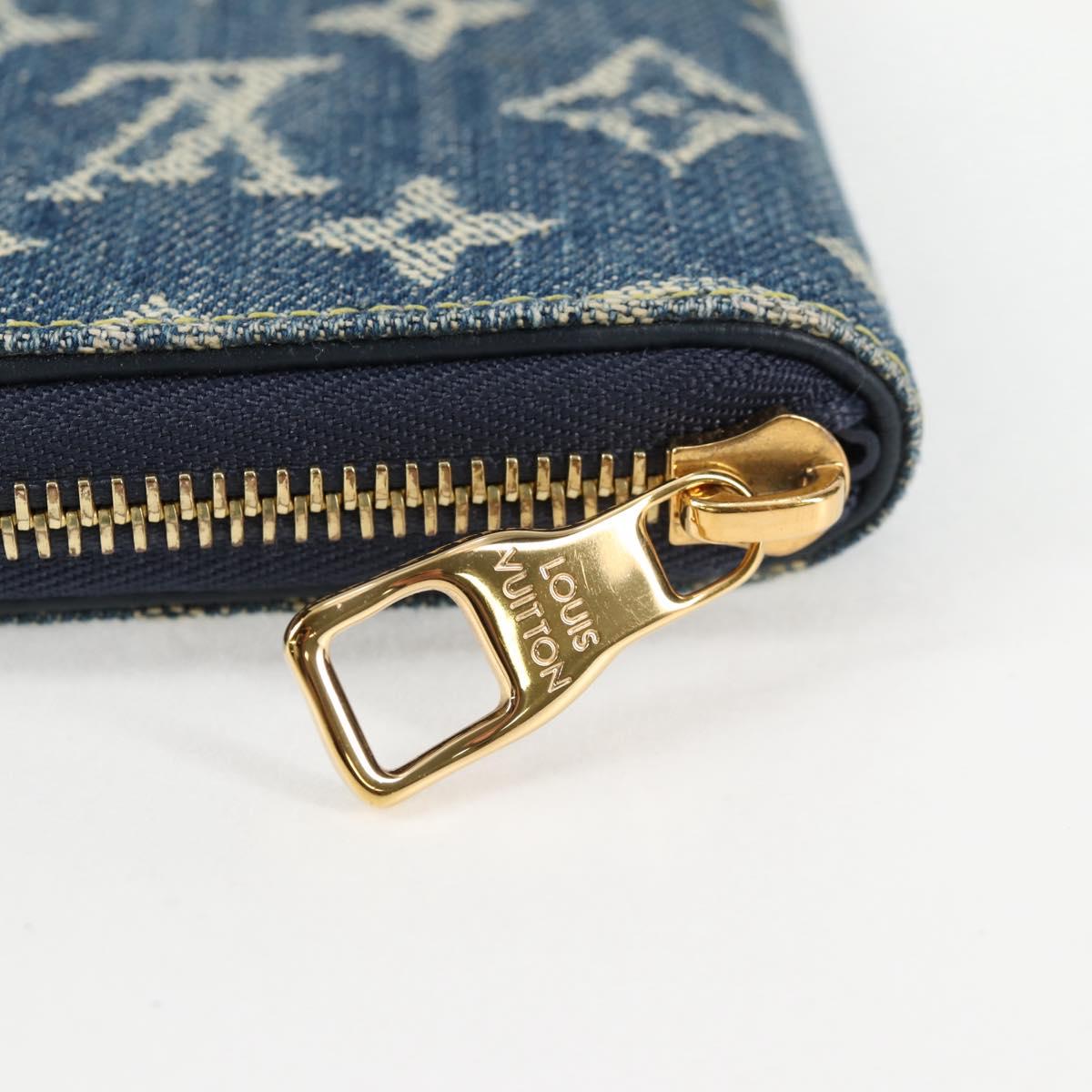 LOUIS VUITTON NIGO LV Squared Zippy Wallet Long Wallet Navy M81107 Auth 126433SAM